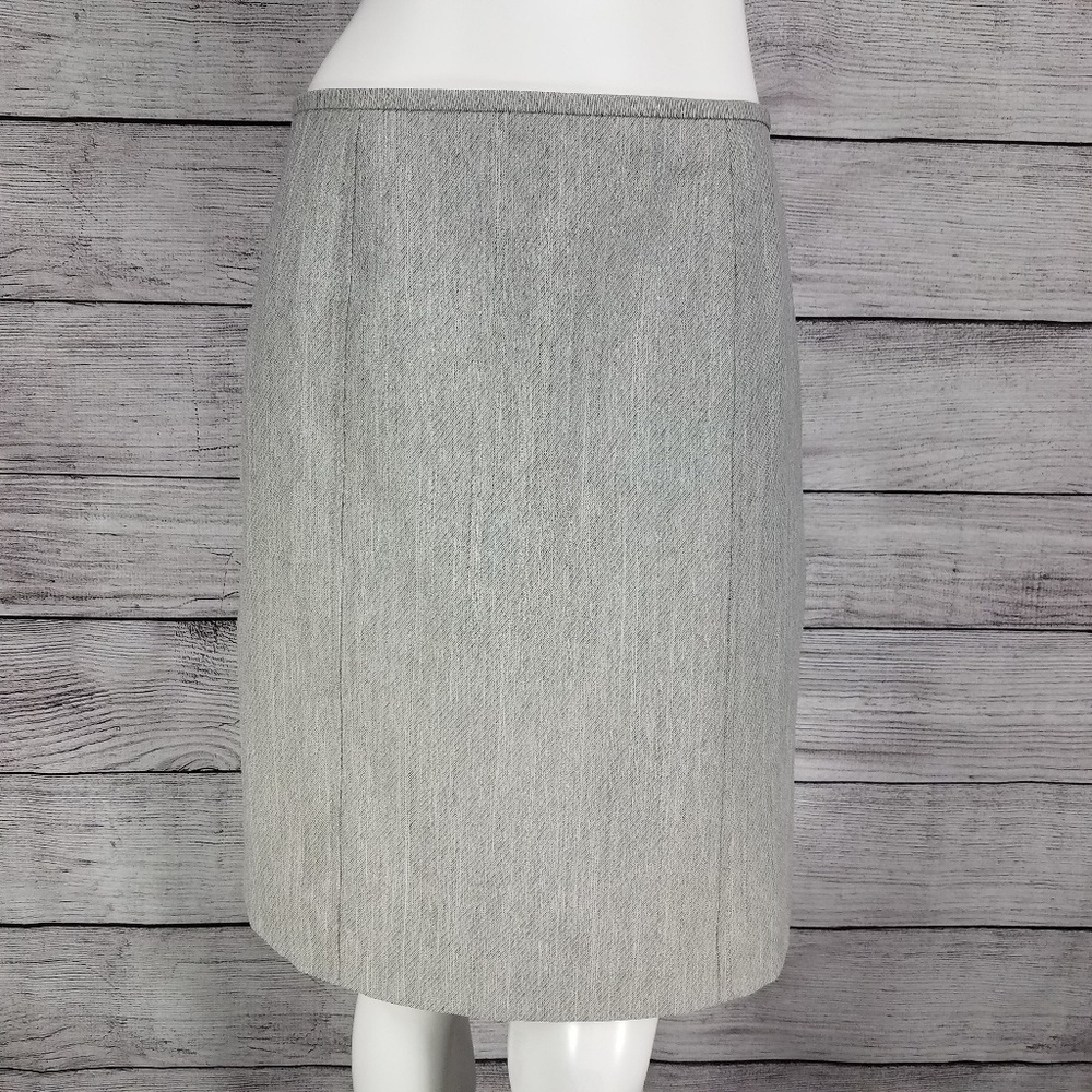Evan Pecone Petites 4P Career Suit Skirt A-line Gray Work Business Fall Office